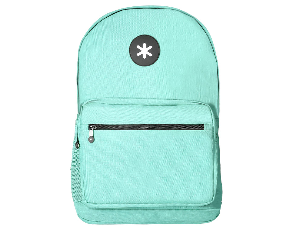 MOCHILA ANTARTIK CON ASA Y BOLSILLO FRONTAL CON CREMALLERA COLOR VERDE MENTA 320X140X430 MM