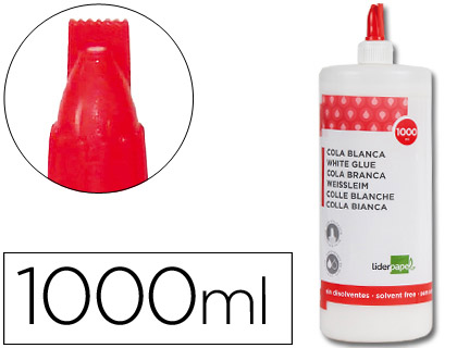 PEGAMENTO COLA BLANCA LAVABLE LIDERPAPEL BOTE DE 1000 ML