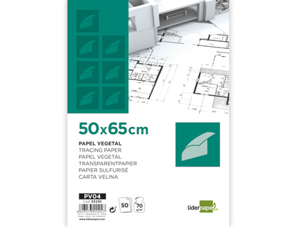 PAPEL DIBUJO LIDERPAPEL 50X65CM 70G/M2 VEGETAL