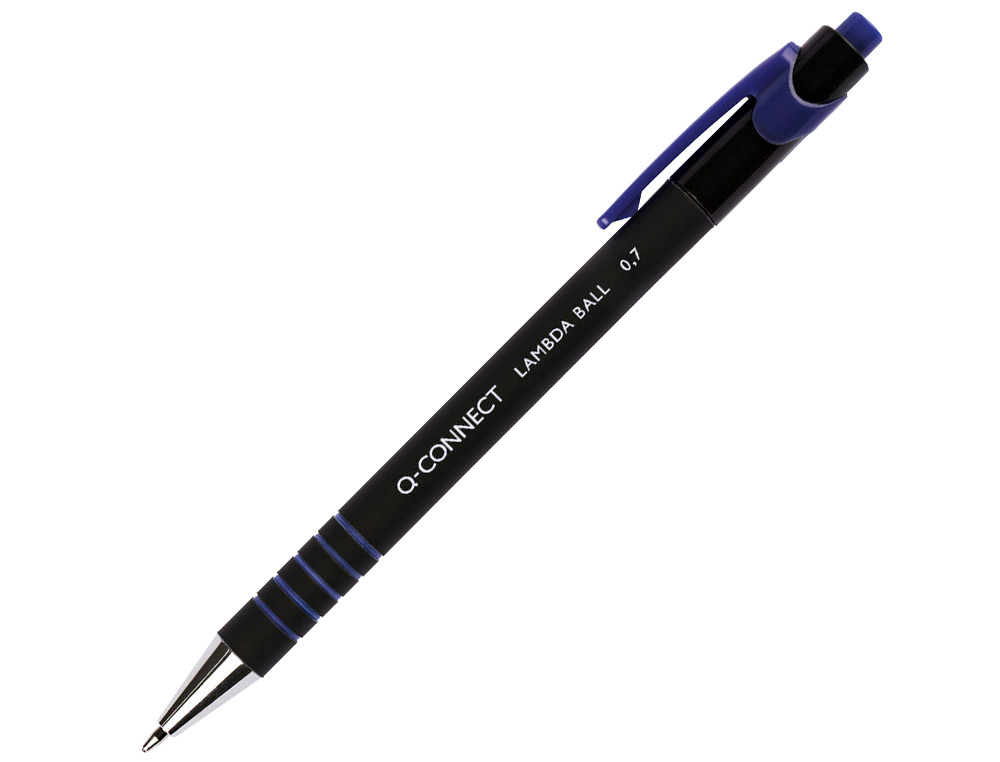 BOLIGRAFO Q-CONNECT RETRACTIL CON GRIP 0,7 MM COLOR AZUL