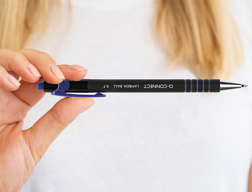 BOLIGRAFO Q-CONNECT RETRACTIL CON GRIP 0,7 MM COLOR AZUL