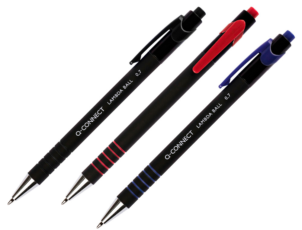 BOLIGRAFO Q-CONNECT RETRACTIL CON GRIP 0,7 MM COLOR AZUL