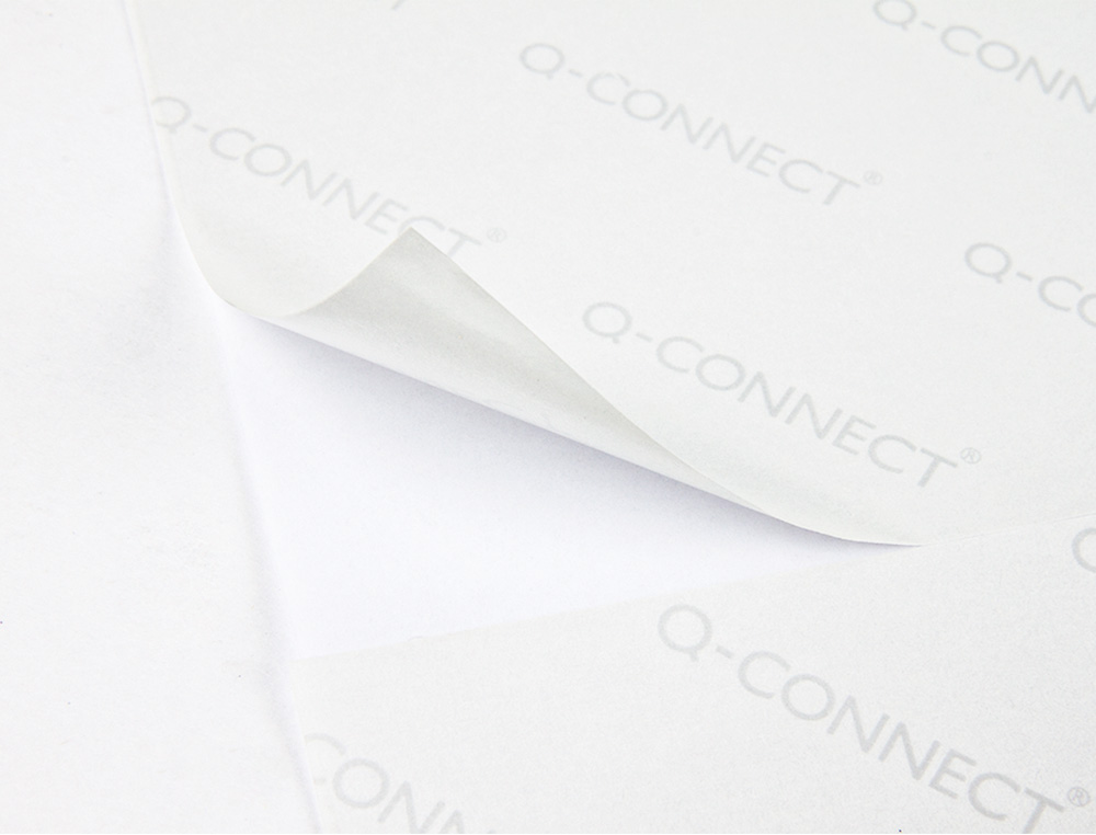 ETIQUETA ADHESIVA Q-CONNECT KF10642 TAMAÑO 70X30 MM FOTOCOPIADORA LASER INK-JET CAJA CON 100 HOJAS DIN A4
