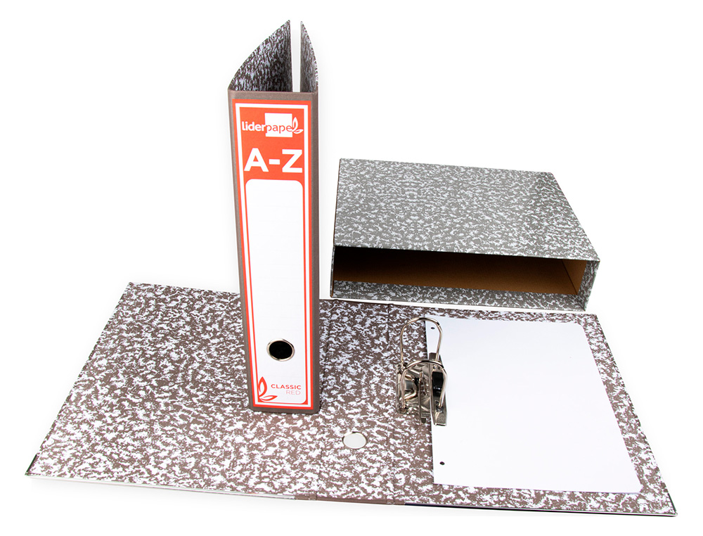 CAJA ARCHIVADOR LIDERPAPEL CLASSIC RED A4 GRIS