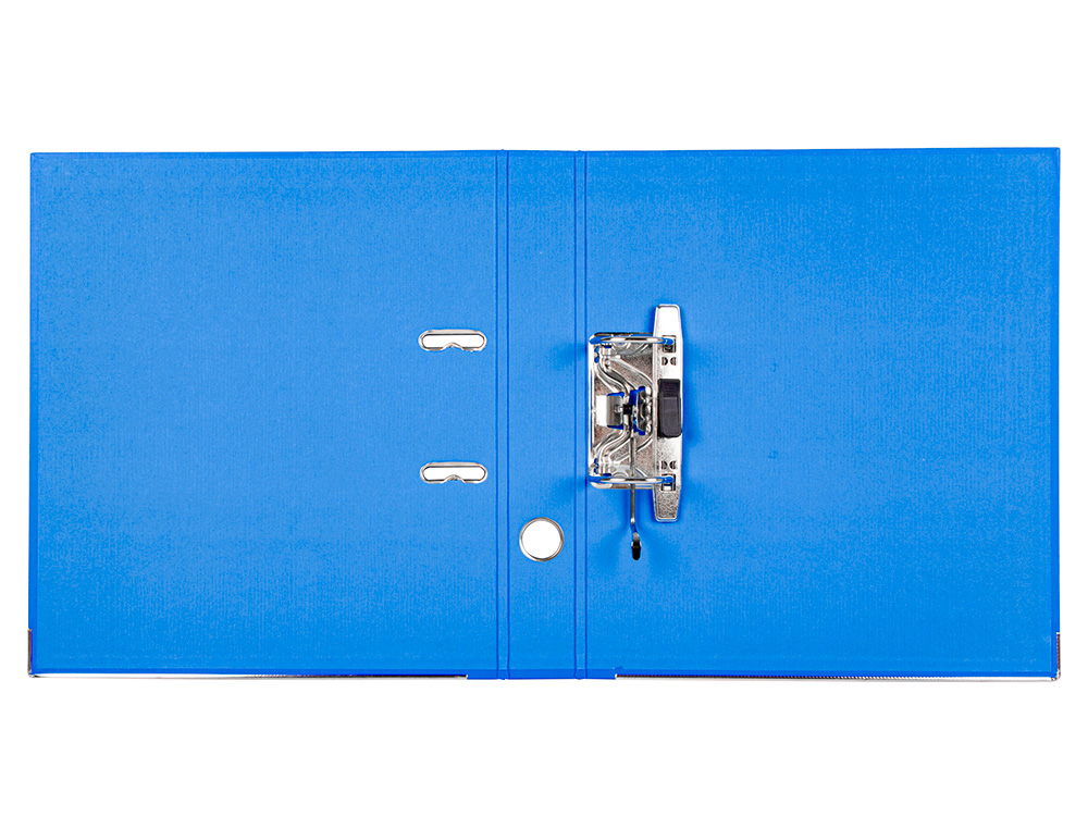 ARCHIVADOR DE PALANCA LIDERPAPEL A4 DOCUMENTA FORRADO PVC CON RADO LOMO 52MM AZUL COMPRESOR METALICO
