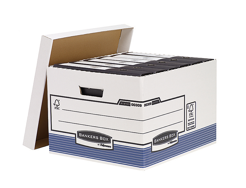 CAJON FELLOWES CARTON RECICLADO PARA ALMACENAMIENTO DE ARCHIVO CAPACIDAD 4 CAJAS DE ARCHIVO TAMAÑO DIN A4