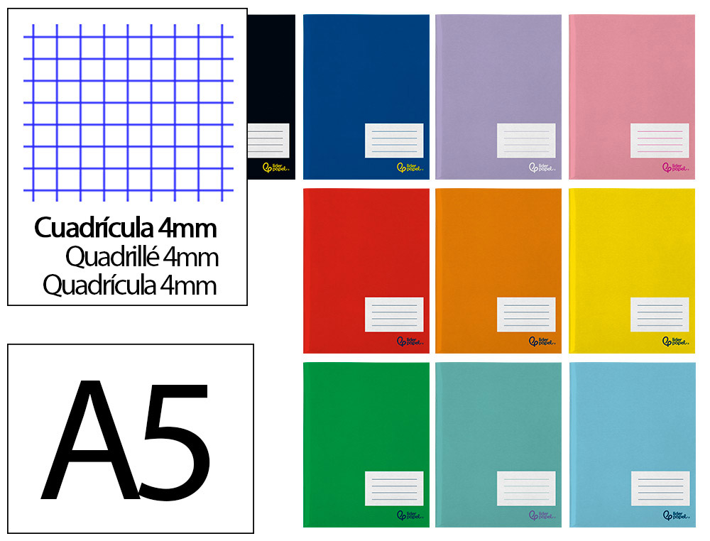 LIBRETA LIDERPAPEL SMART A5 PLUS 16 HOJAS 75G/M2 CUADRO 4MM CON MARGEN