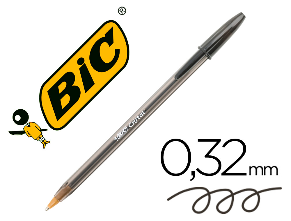 BOLIGRAFO BIC CRISTAL ORIGINAL TINTA NEGRA UNIDAD